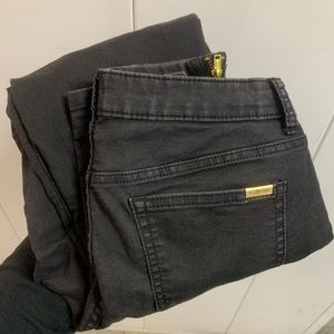 JLo black jeans gold hardware skinny ankle zip